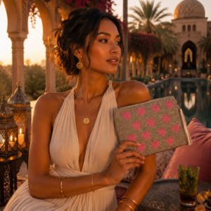 Embellished Clutch- Special Edition Silver Peace and Love - Image 2