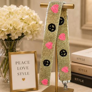 Embellished Clutch- Special Edition Silver Peace and Love - Image 3